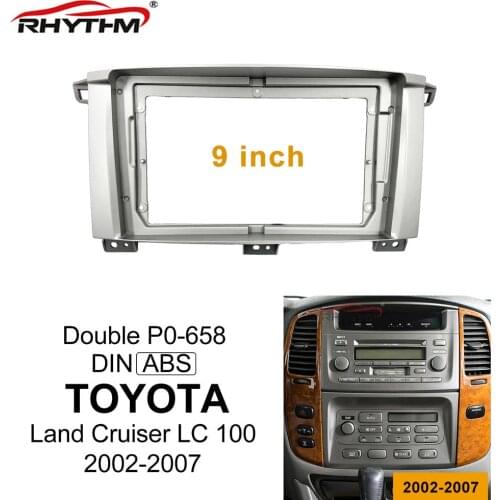 Car Fascia For Toyota Land Cruiser LC 100 2002 03 04 05 06 2007 Panel One Double Din Dash Installation Kit Car DVD Frame