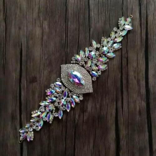 Free Shipping 10pcs/lot Crystal Bridal Applique for Wedding Gown Rhinestone Trimming Bridal Sash Rhinestone Patch LSAP038