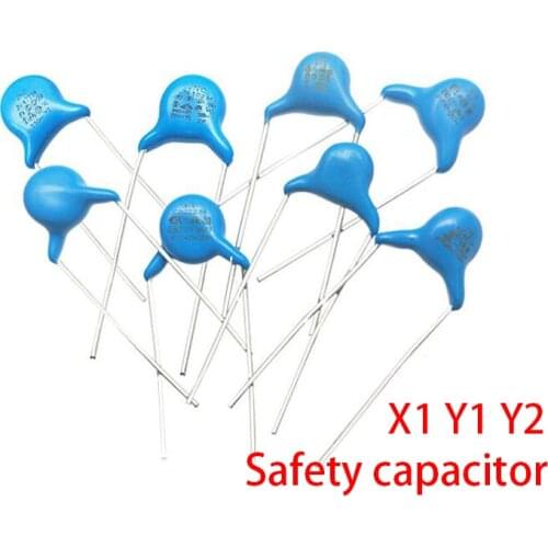 20pcs Safety capacitor X1: 400V Y1: 400V Y2: 250V 470PF 1NF 2.2NF 3.3NF 4.7NF 10NF
