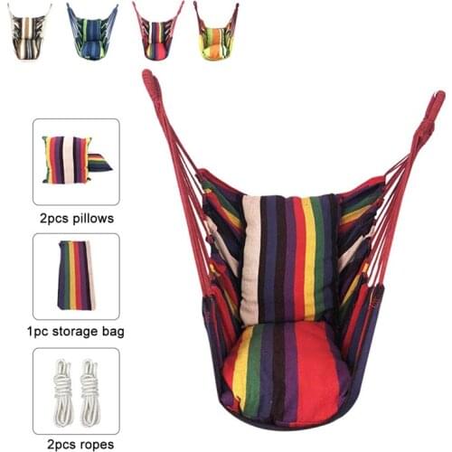 Hammock Chair Swing Chair Seat Camping Outdoor Chairs Garden Bedroom Hammock Gazebo Lounge Chair for Kids Adults 200KG Bearing