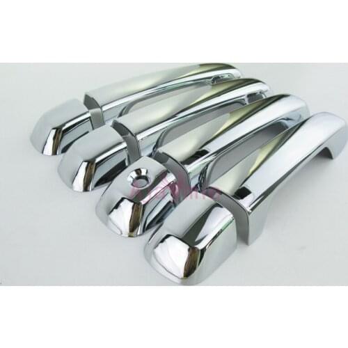Chrome Car Styling Door Handle Cover With Smart Key Holes Trim Panel 2016 2017 2018 For Toyota Land Cruiser 200 Accessories