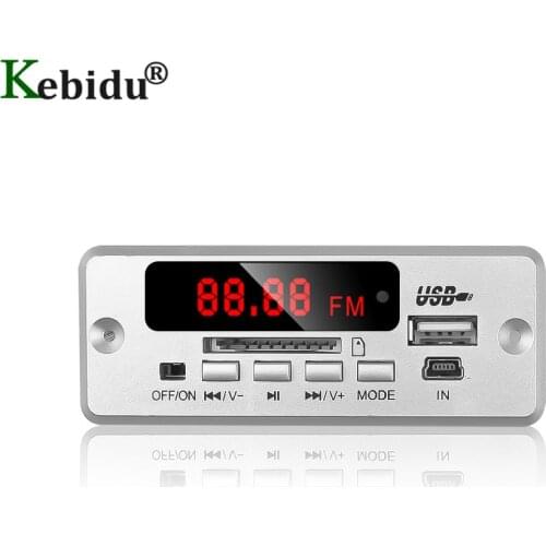 KEBIDU Bluetooth5.0 MP3 Decoding Board Module Wireless Car USB MP3 Player TF Card Slot USB FM Remote Board Module for Speaker