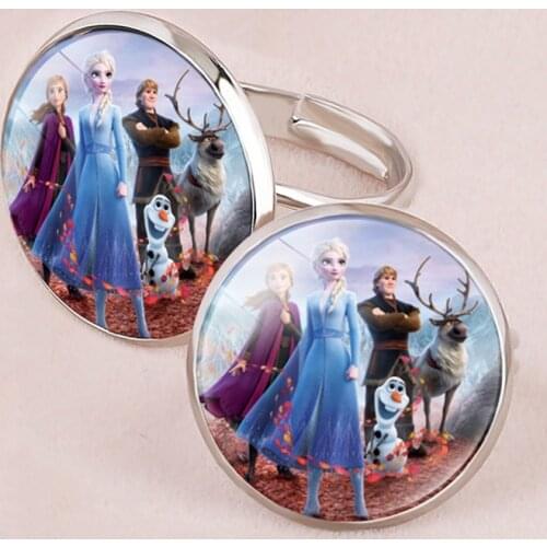 1pcs Frozen 2 Aisha And Anna Adjustable Ring Birthday Party Small Gift Kids Party Decorations Kids Favorite Gift Party Supplies