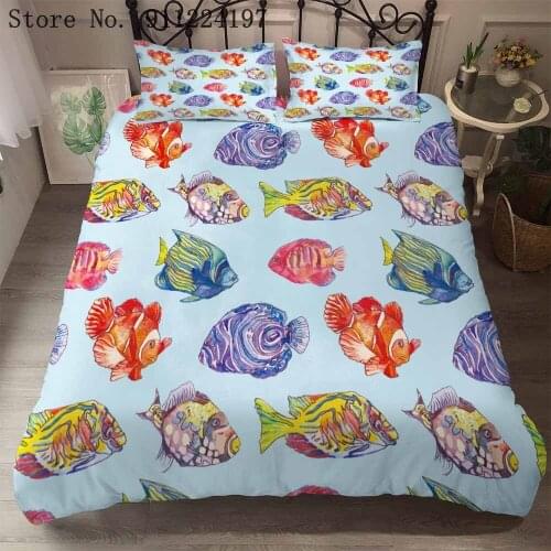 3D Animal Bedding Set Octopus Duvet Cover Pillowcase Comfortable Microfiber Single Double Queen King Bedclothes Home Textiles