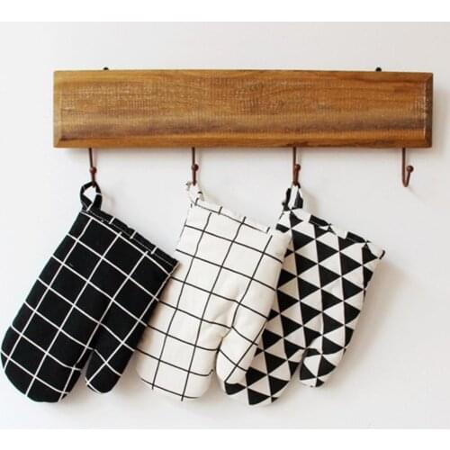 Kitchen Heat Resistant Cotton Glove Oven Pot Holder Baking BBQ Cooking Mitt BBQ Tools Accessories Cooking Tools Anti-Slip
