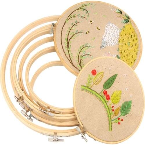 MIUSIE 12 Size 8-40CM Bamboo Frame Embroidery Hoop Ring DIY Needlecraft Cross Stitch Machine Round Loop Hand Sewing Tools