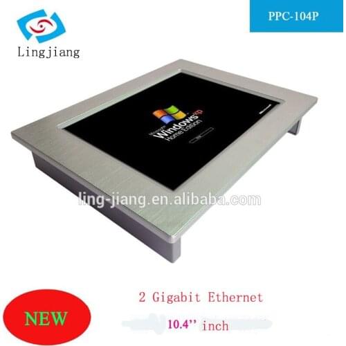 Wall mount 10.4 inch Touch screen Industrial Panel PC with 1*RS485 serial ports and 3*USB 64Gb SSD for advertising machine
