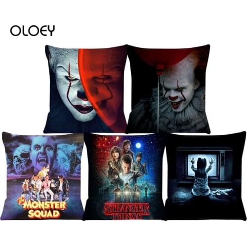 Pennywise-IT Stills Cushion Cover Home Bedroom Chair Decoration Pillow Case Hotel Car Decoration Pillow Case Comfortable 45x45cm