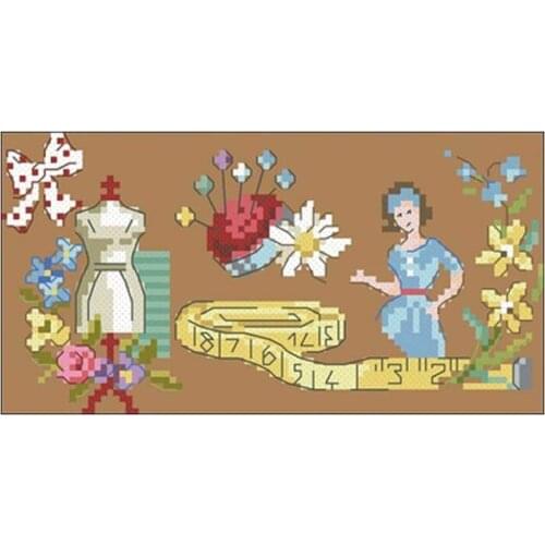 Embroidery skills in Paris patterns Counted Cross Stitch 11CT 14CT DIY Chinese Cross Stitch Kits Embroidery Needlework Sets