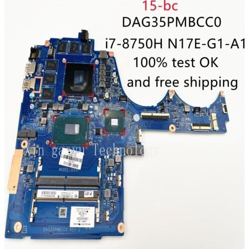 Original for hp 15-bc notebook motherboard dag35pmbcc0 L42991-001 L42991-601 rev: c sr3yy i7-8750H gtx1060 100% test OK