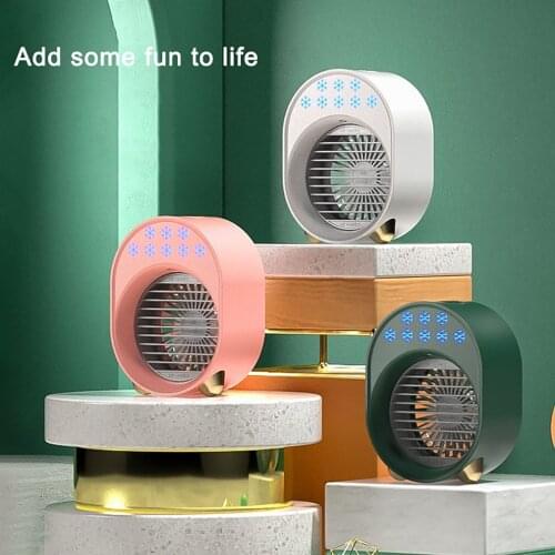 Personal Air Cooler Evaporative Conditioner Desktop Cooling Fan Mini USB Air Conditioner Fan With 3 Wind Speeds Night Light