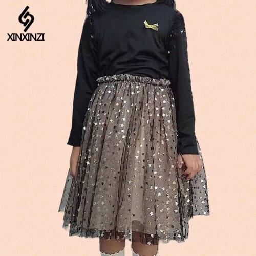 Girls dress autumn childrens dress girls fluffy tops little girl net yarn princess dress kids clothes 0-6 years XXZ044
