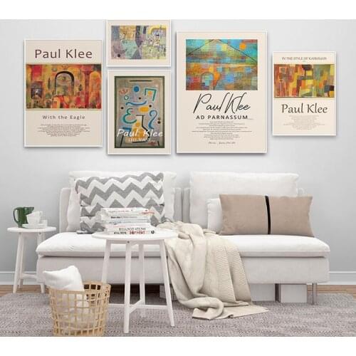Paul Klee Vintage Abstract Exhibition Poster and Print Canvas Painting Wall Art Picture for Living Room Home Gallery Decoration