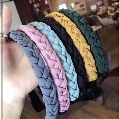 Korea Boutique Hairband Woven Twisted Braid Headband For Women Girls Hair Head Hoop Band Accessories For Women Scrunchy Hairband