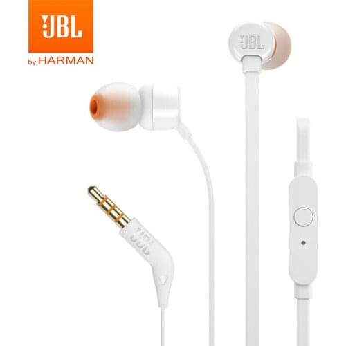JBL TUNE 110 3.5mm Wired Earphones T110 Stereo Music Deep Bass Earbuds Sports Headset In-line Control Handsfree with Microphone