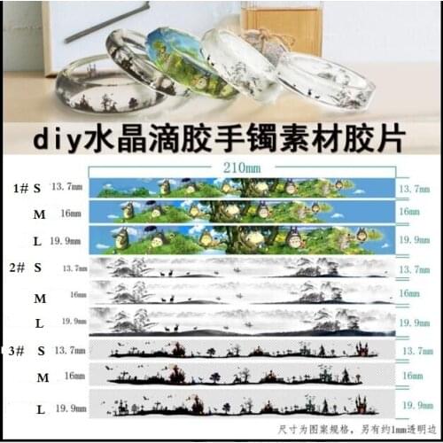 Ink Landscape Castle witch transparent material With use of epoxy Mold Making Bracele Mould Jewelry Tool filling for DIY jewelry