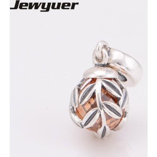 Silver Leaves Dangle Charms 925 sterling silver fine jewelry pendants charm fit beads bracelets necklace DIY Memnon DA097