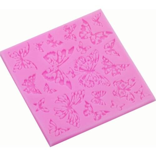 DIY Flower Butterfly Silicone Lace Mat Cupcake Fondant Molds Gumpaste Chocolate Moulds Sugarcraft Cake Decorating Tools