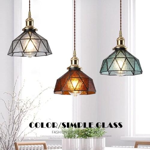Sanmusion Living Room Led Lighting Modern Colorful Glass Copper Switch Head Pendant Lamps Indoor Daily Lighting
