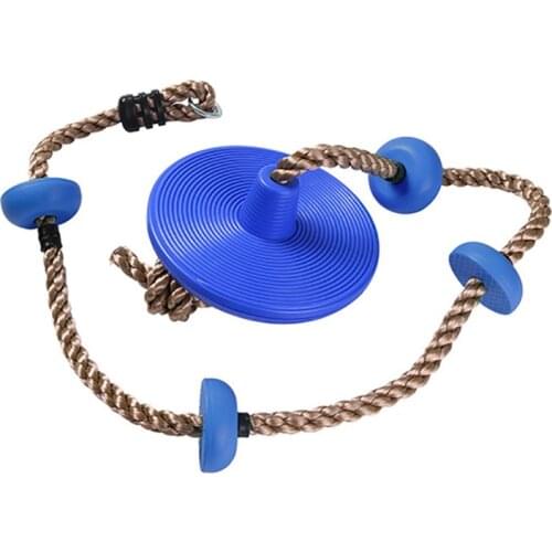 Climbing Rope Tree Swing with Platforms and Disc Swing Seat - Playground Swing Set Accessories Outdoor for Kids with Carabiner