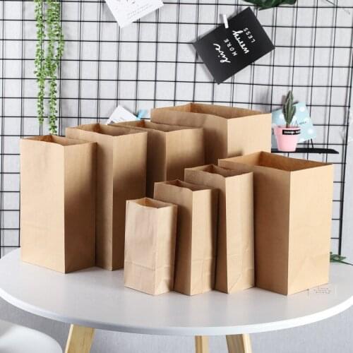 10pcs Dessert Paper Bags Mini Stand Up Gift Bags 28*28*15cm Favor Open Top Gift Packing Paper Treat Bag Wholesale Party Supplies