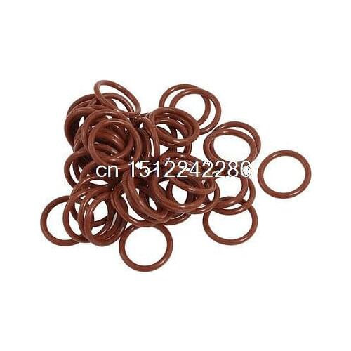 17mm x 2mm Silicone O Ring Oil Sealing Washers Grommets Red 50 Pcs