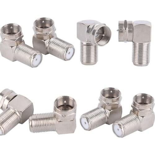 2PCS/4PCS Male to Female 90 Degree Right Angle TV Aerial Antenna Plug Connectors Adapter Plug To Socket Coax Cable F-Type