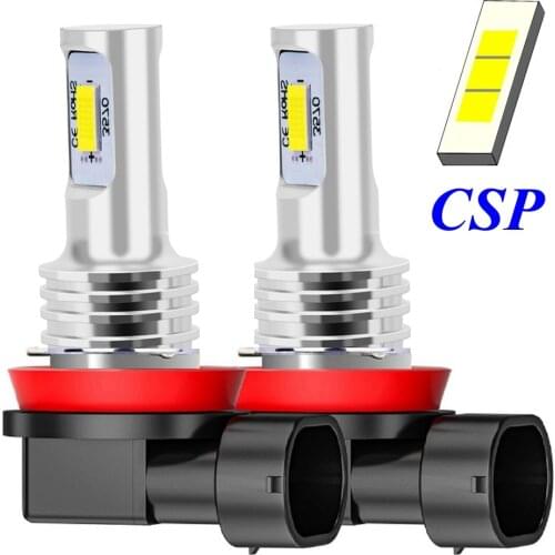 2Pcs NEW H8 H11 HB4 9006 High Quality CSP LED Bulbs Auto Anti Fog Lamps Car Driving Running Light Front Foglamps 6000K White 12V
