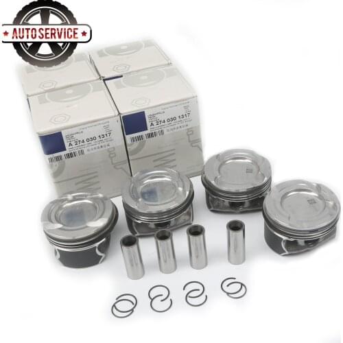 4PCS 20MM Piston & Rings Set For MERCEDES-BENZ W204 C 180 CGI W205 C 160 A205 C204 C205 S204 C 180 S205 A2740301017 2740301317