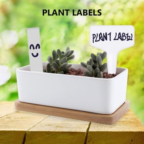 100pcs Plastic Nursery Lable T-type + Stick Durable and Reusable Waterproof Garden Plant Label Flower Thick Tag Mark With A Pen