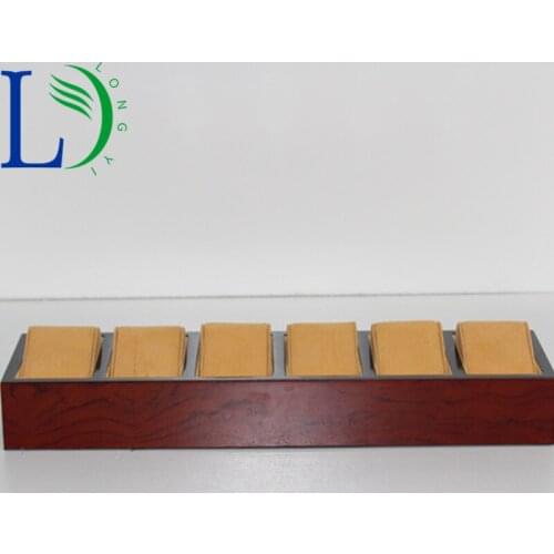 6 Grids Jewelry Display Storage Wood Box Pearl Velvet 6 Pillow Watch Plate Bracelet Holder Jewelry Pallet Bracelet Collect Case