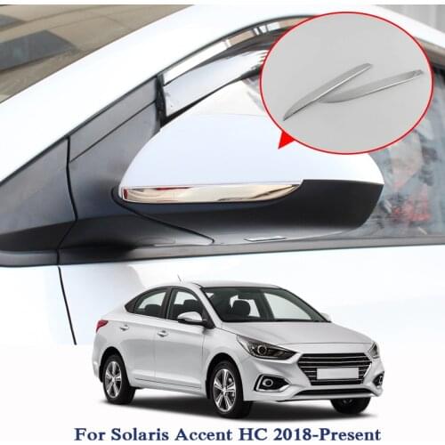 ABS Car Styling For Hyundai Solaris Accent HC 2019 Car Rearview Mirrors Sequins Decoration Chrome Trim Exterior Trim Accessories