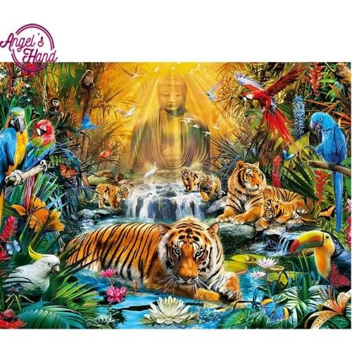 Full square diamond 5D DIY diamond embroidery Mysterious Tiger diamond painting Cross Stitch Rhinestone mosaic decoration
