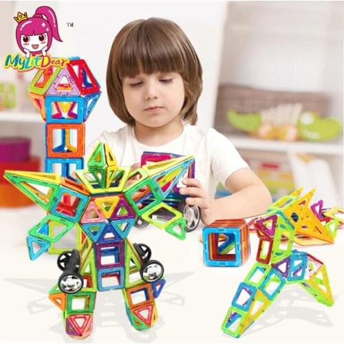 MylitDear 39Pcs Big Magnetic Designer Educational Toys Plastic Creative Bricks Enlighten Magnetic Building Blocks Toys For Kids