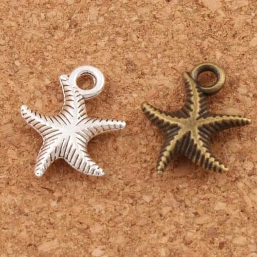 Corrugation Starfish Sea Star Charm Beads 14x16mm 31PCS Zinc Alloy Bronze plat Pendants Alloy Jewelry DIY L014