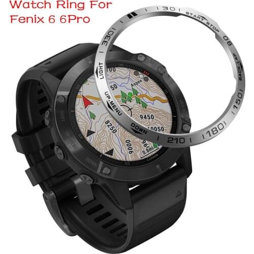 Ring Case For Garmin Fenix 6/6 Pro sapphire Bezel Ring Adhesive Cover Anti Scratch Stainless Steel Case Smart watch accessories