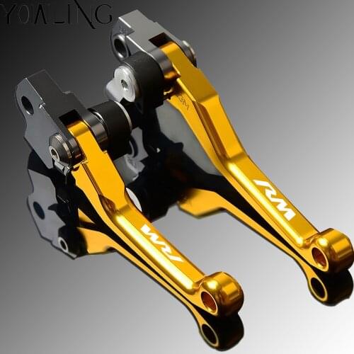 CNC Pivot Folding Handle handbrake Levers Foldable Clutch Brake Lever For Suzuki RMZ250 2007-18, RMZ450 2005-2018 Dirt Bike Gold