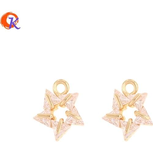 Cordial Design 20Pcs 9*11MM Jewelry Accessories/CZ Charms/Genuine Gold Plating/DIY Making/Hand Made/Earring Findings/Pendant