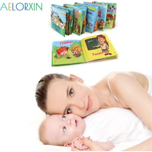 Baby Toy Infant Cloth Book Infant Educational Cognitive Learning Boys Girls Newborn Animals Kids Book Rattles Early Learning