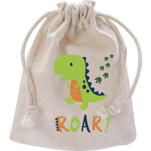 Dinosaur Jurassic World T-Rex Roar Party Favor baby shower Gender Reveal first 1st 2nd Birthday Decoration candy Goodie Gift Bag