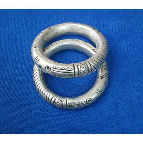 Individual jewelry hand made Miao silver bracelet exaggeration carving big hollow Bracelet