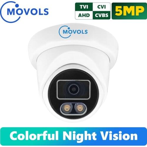 Movols 5MP Colorful Night Vision Securiry Camera AHD/TVI/CVI/Analog 4 IN 1 Video Surveillance CCTV Camera Waterproof Doom Camera