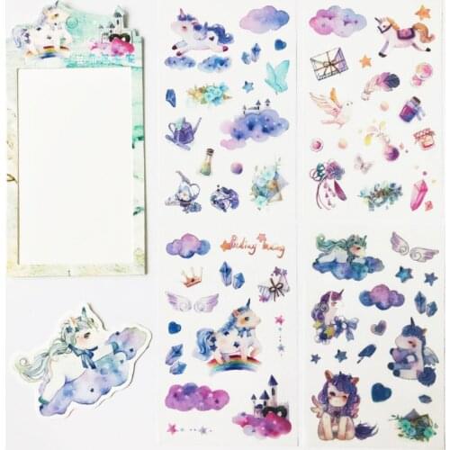 4pc Kawaii Unicorn Sticker Cute Panda Album Calendar Notebook Decoration Sticker Diy Scrapbook Office School Supplies Stationery