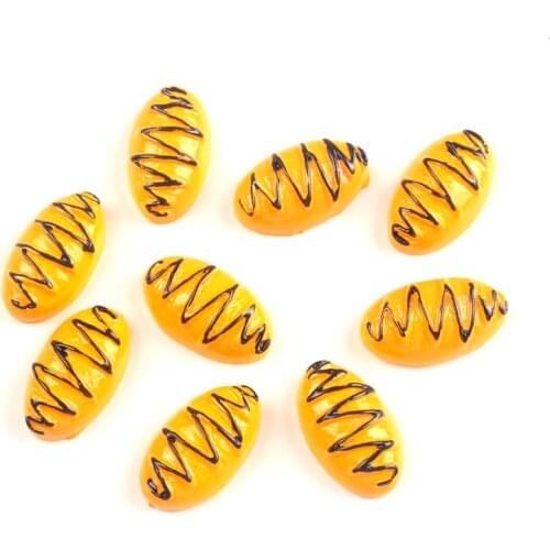 LF 20Pcs Mixed 19x11mm Bread Decoration Crafts Flatback Cabochon Embellishments For Scrapbooking Cute Diy Accessories