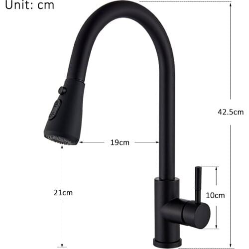Vidric Matte Black Pull Out Kitchen Faucet Black Wash Tap For Kitchen 360 Rotation Single Handle Mixer Tap Kitchen Mixer Tap