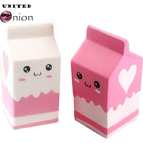 Kawaii Soft Antistress Jumbo Squishy Charms Milk Bag Toy Slow Rising for Children Adults Relieves Stress Anxiety Cabinet Decor