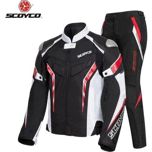 SCOYCO Motorcycle Jacket And Pant Protective Gear Reflective Summer Motocross Breathable Chaqueta Moto Protection,JK-103