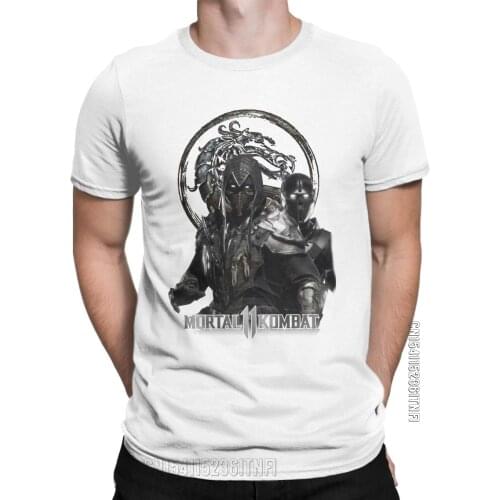 Men T-Shirts Mortal Kombat 11 Vintage Pure Cotton Tee Shirt Classic Short Sleeve T Shirts O Neck Clothing Gift Idea