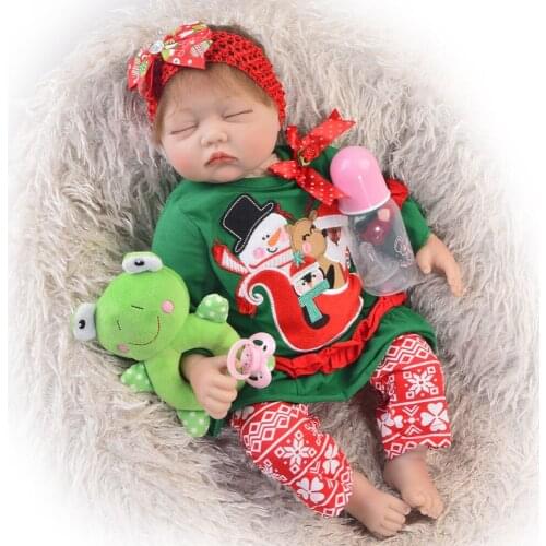 55cm soft Body Silicone Reborn Baby Doll Toys 22inch Simulation baby doll bebes reborn bonecas child gift toys