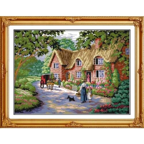 Life in countryside cross stitch kit 18ct 14ct 11ct count printed canvas stitching embroidery DIY handmade needlework